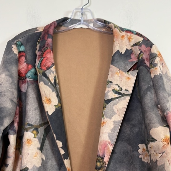 Soft Surroundings Blazer Women Sz Large Petite Floral Print Lightweight Pockets - Picture 4 of 10
